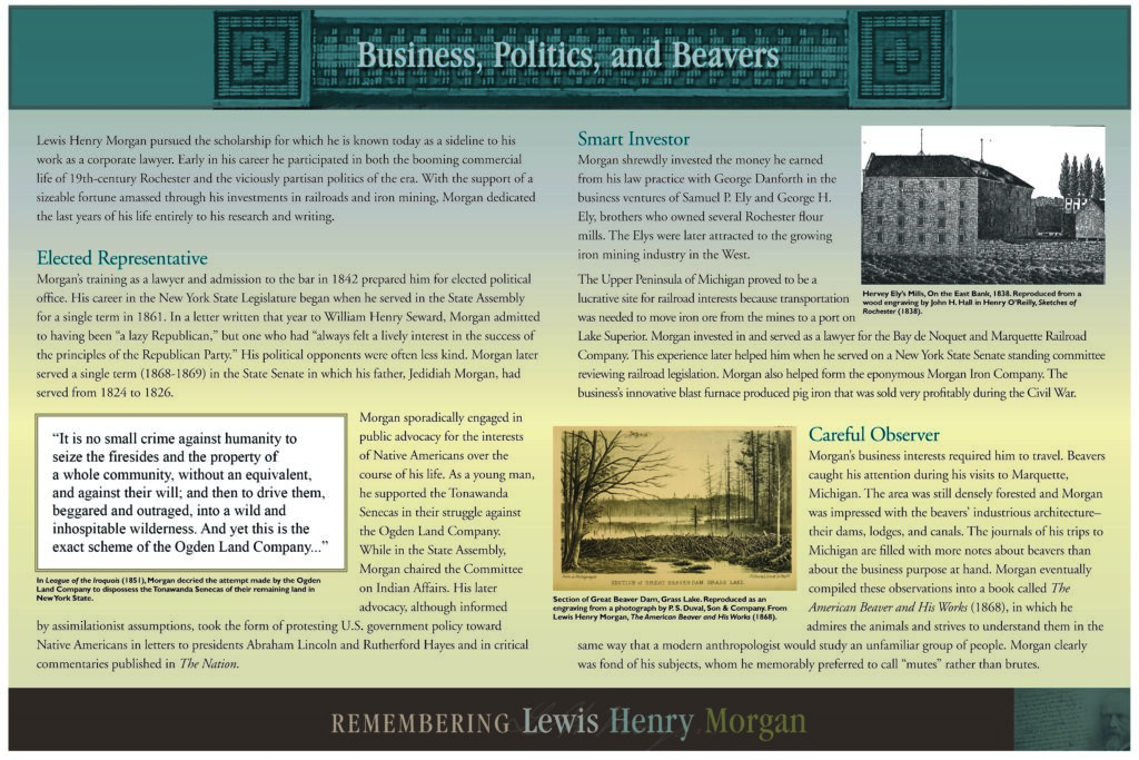 Business, Politics, and Beavers Panel from Rochester Public Library Exhibit, 2018